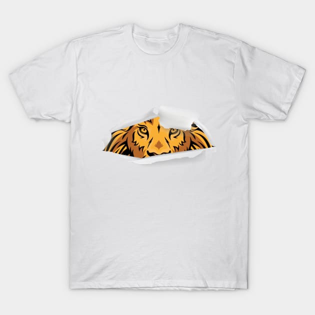 Hiding Lion Design T-Shirt by STUDIOVO